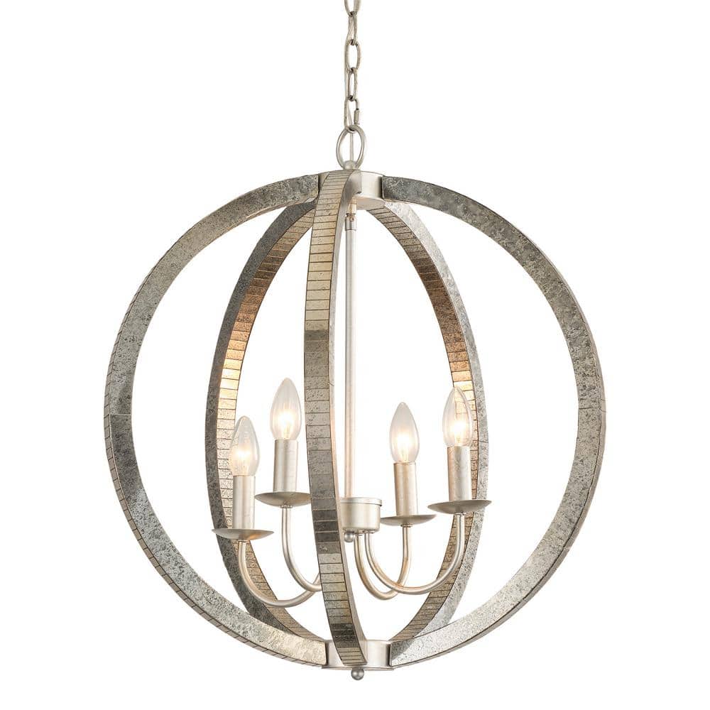Provident Pendant Lamp - Silver Contemporary Geometric Iron Chandelier