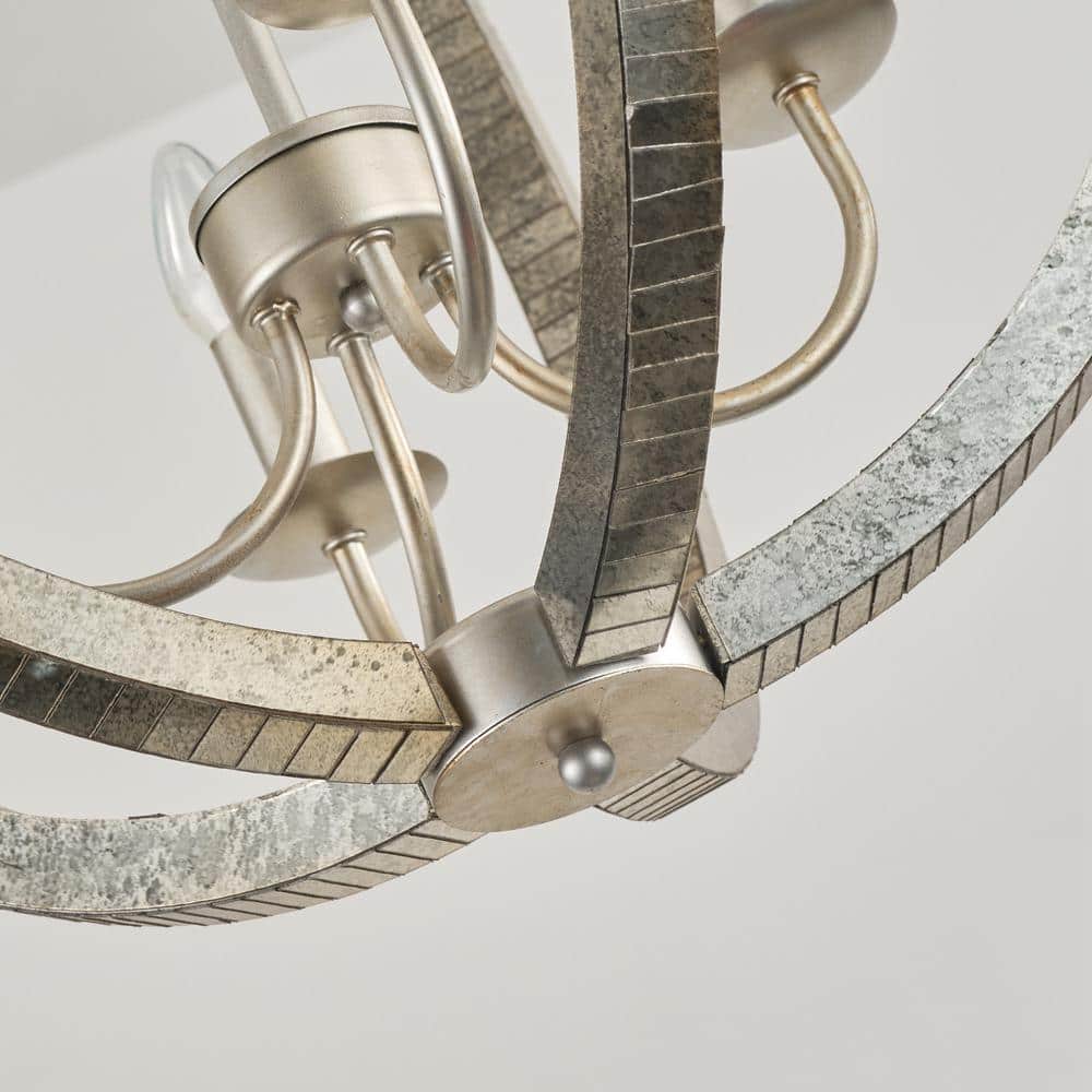 Provident Pendant Lamp - Silver Contemporary Geometric Iron Chandelier