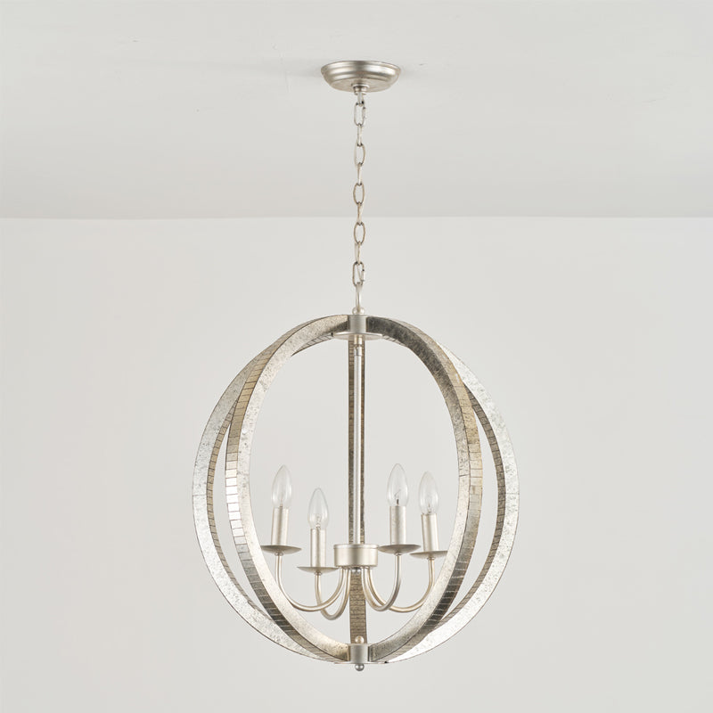 Provident Pendant Lamp - Silver Contemporary Geometric Iron Chandelier