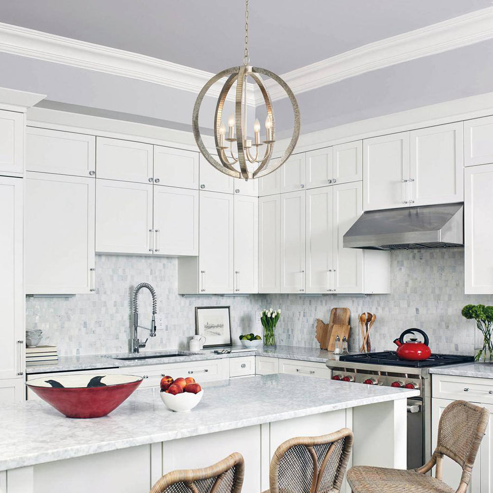 Provident Pendant Lamp - Silver Contemporary Geometric Iron Chandelier