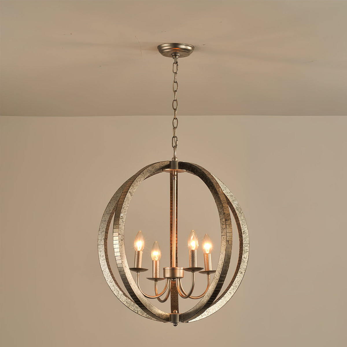 Provident Pendant Lamp - Silver Contemporary Geometric Iron Chandelier
