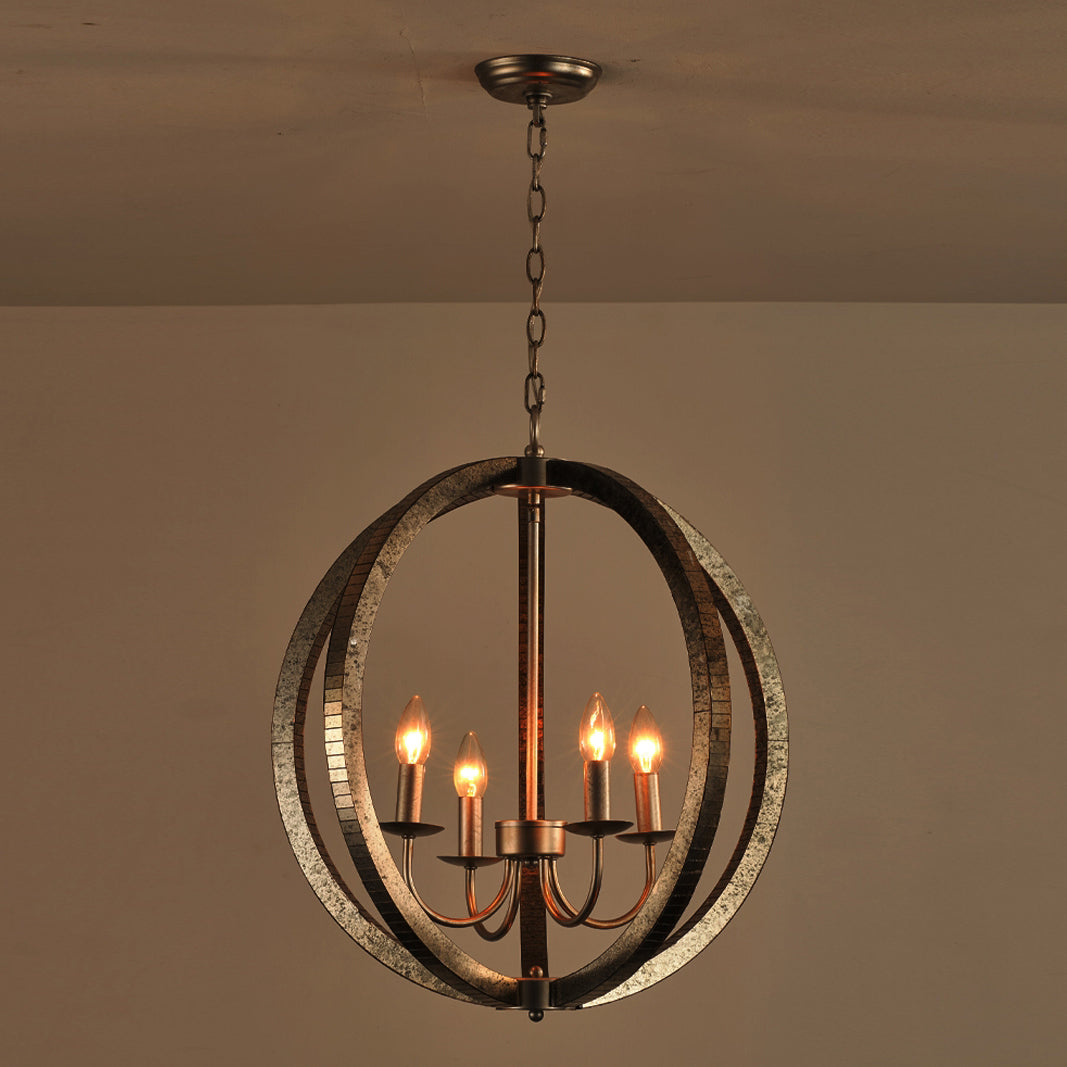 Provident Pendant Lamp - Silver Contemporary Geometric Iron Chandelier