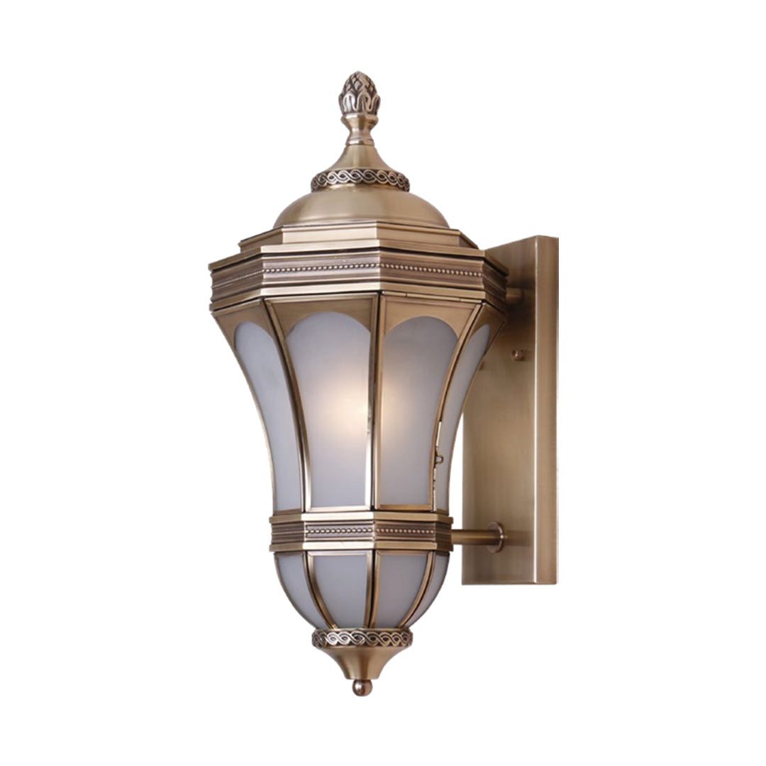 Vintage Solid Copper American Outdoor Wall Sconce – Weatherproof Clear Glass Lantern