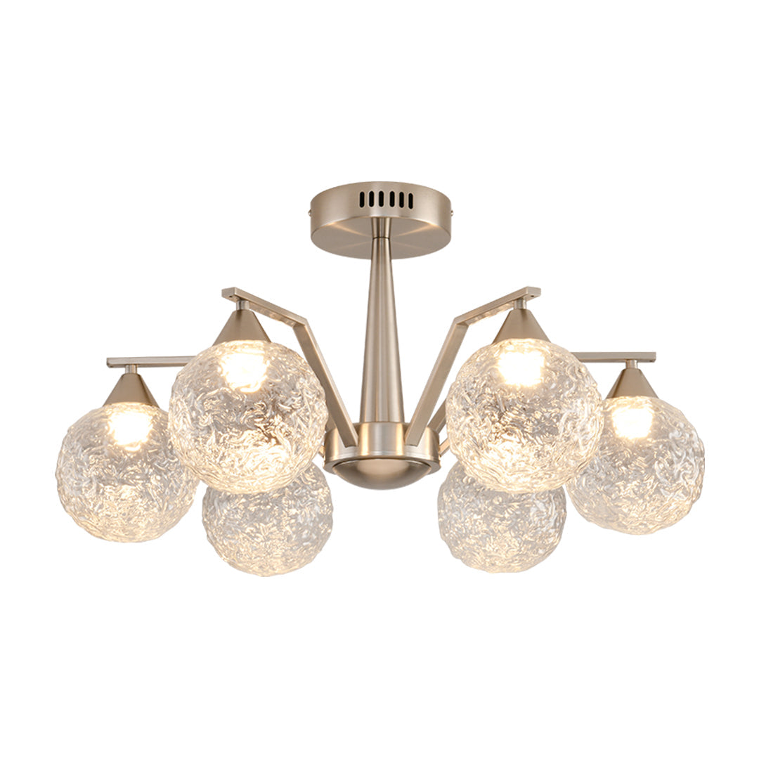 Sputnik Mid-Century Semi-Flush Mount Ceiling Light - 6/8 Light Modern Glass Chandelier