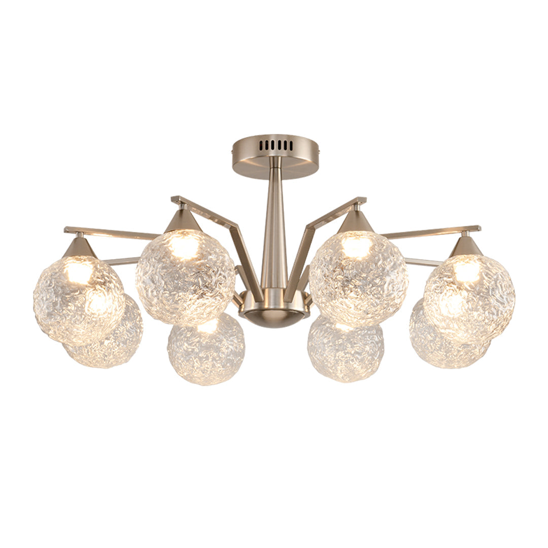 Sputnik Mid-Century Semi-Flush Mount Ceiling Light - 6/8 Light Modern Glass Chandelier