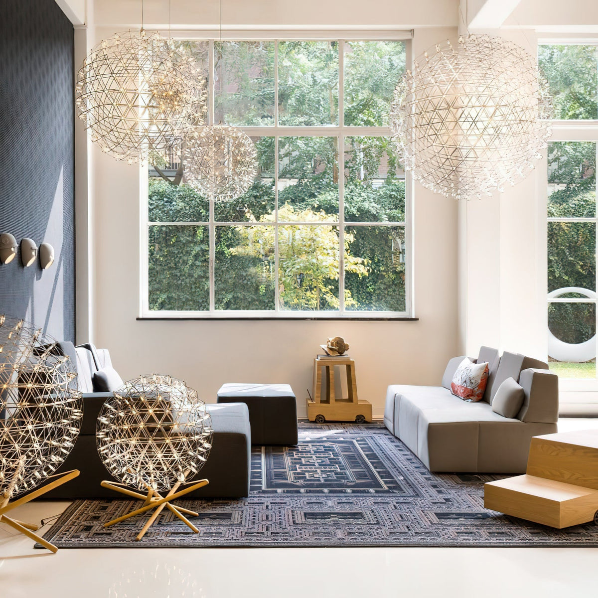 Raimond Pendant Light - Geodesic Stainless Steel LED Sphere