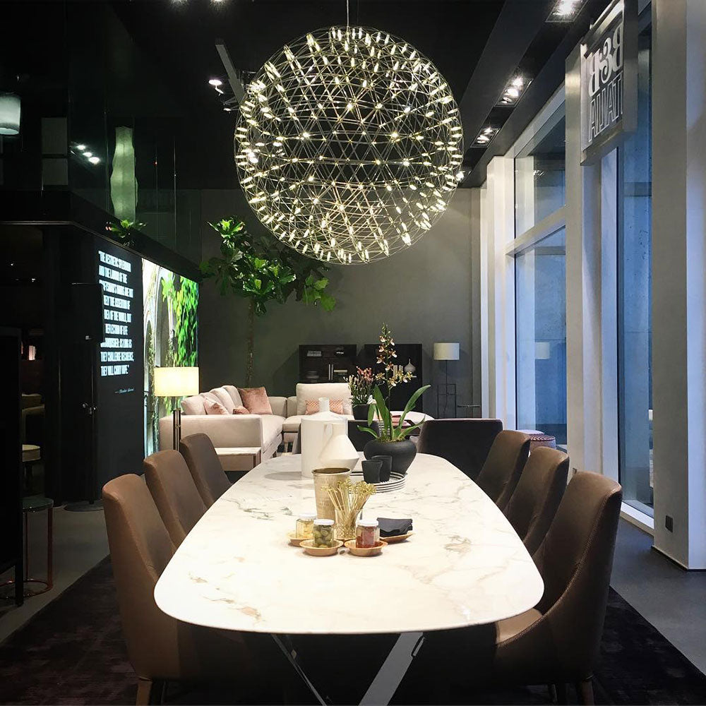 Raimond Pendant Light - Geodesic Stainless Steel LED Sphere