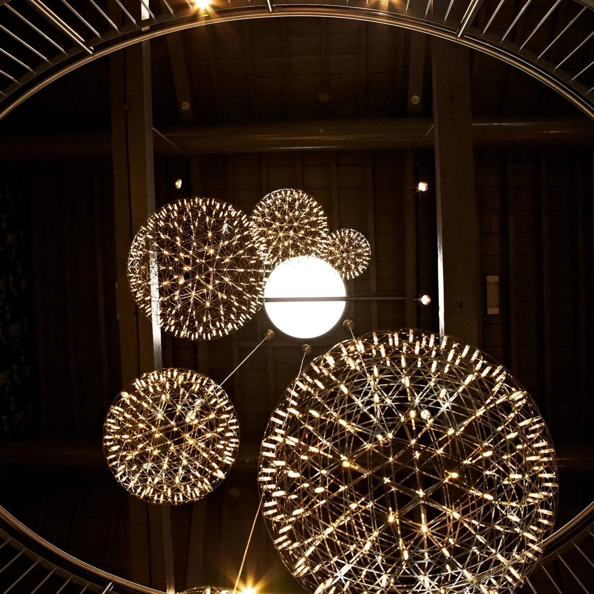 Raimond Pendant Light - Geodesic Stainless Steel LED Sphere