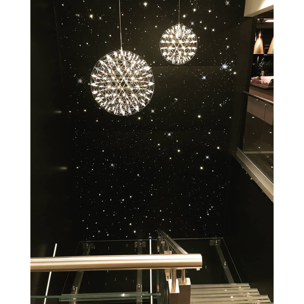 Raimond Pendant Light - Geodesic Stainless Steel LED Sphere