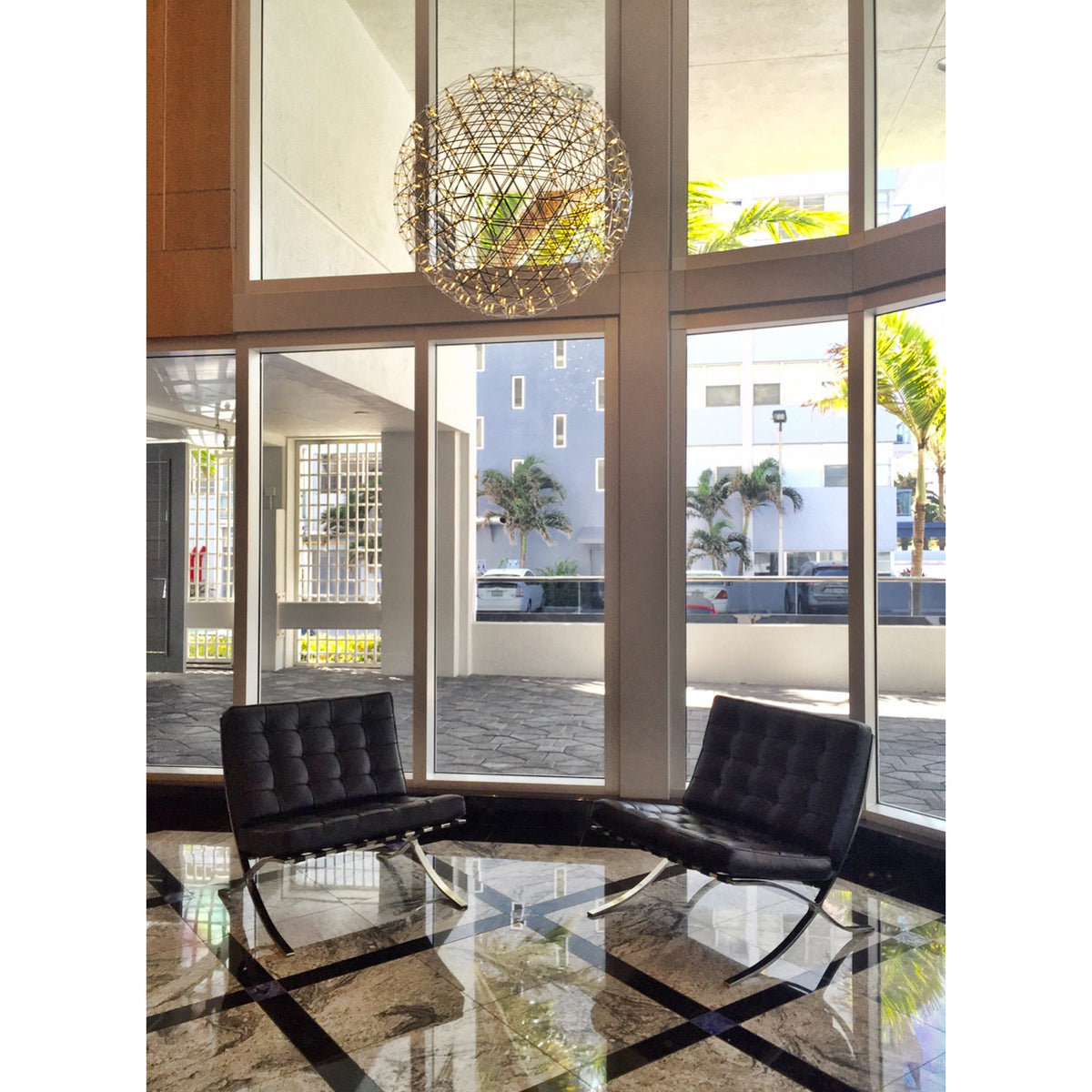 Raimond Pendant Light - Geodesic Stainless Steel LED Sphere