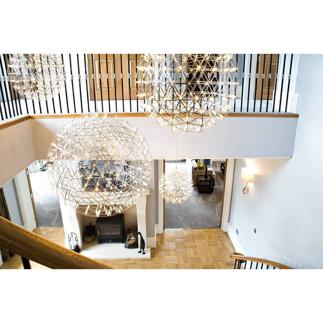 Raimond Pendant Light - Geodesic Stainless Steel LED Sphere