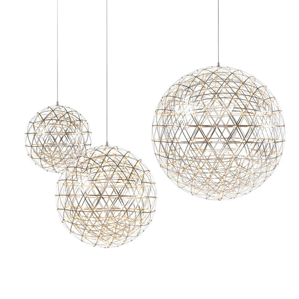 Raimond Pendant Light - Geodesic Stainless Steel LED Sphere