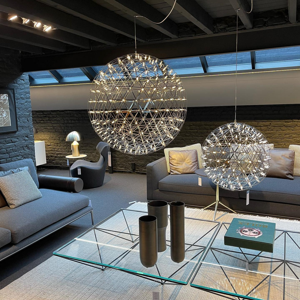 Raimond Pendant Light - Geodesic Stainless Steel LED Sphere