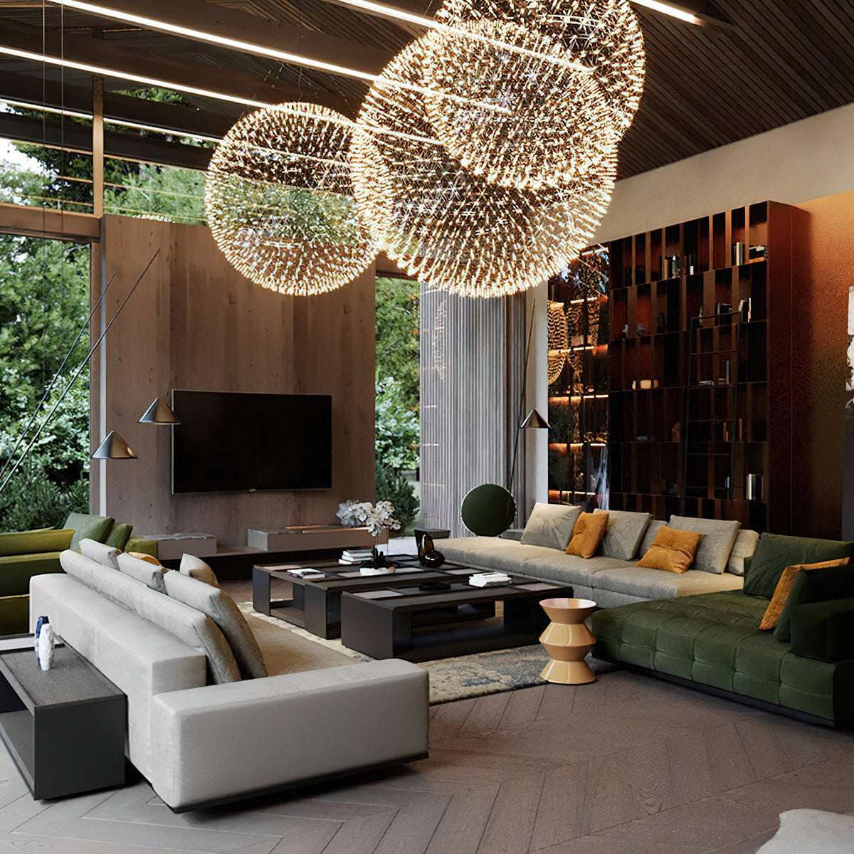 Raimond Pendant Light - Geodesic Stainless Steel LED Sphere