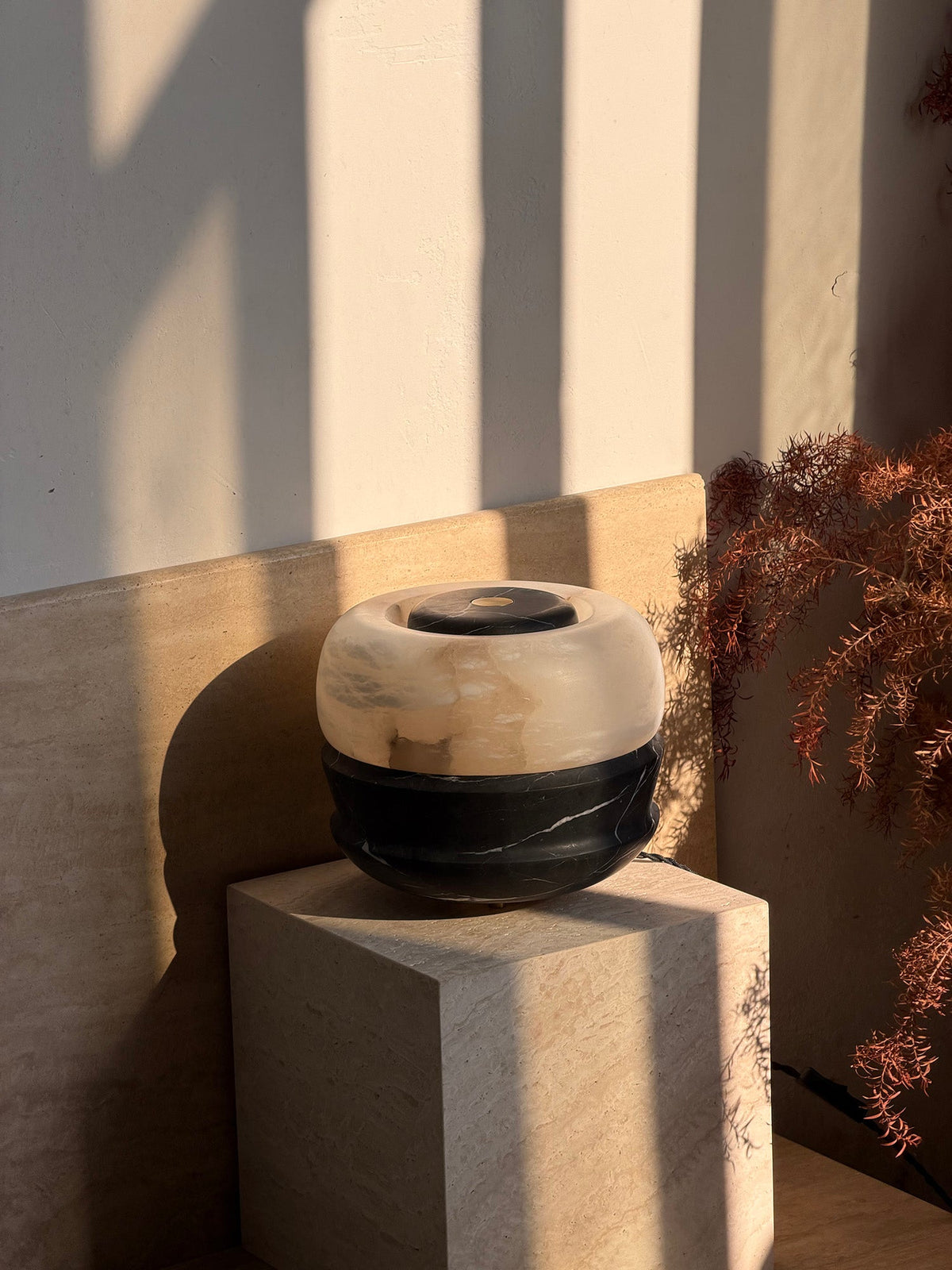 Ramson Stone Table Lamp - Natural Marble & Alabaster Light