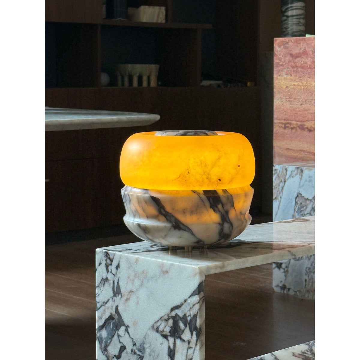 Ramson Stone Table Lamp - Natural Marble & Alabaster Light