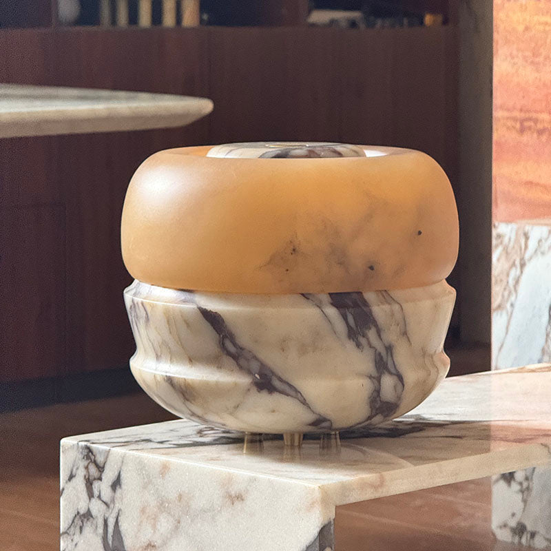 Ramson Stone Table Lamp - Natural Marble & Alabaster Light