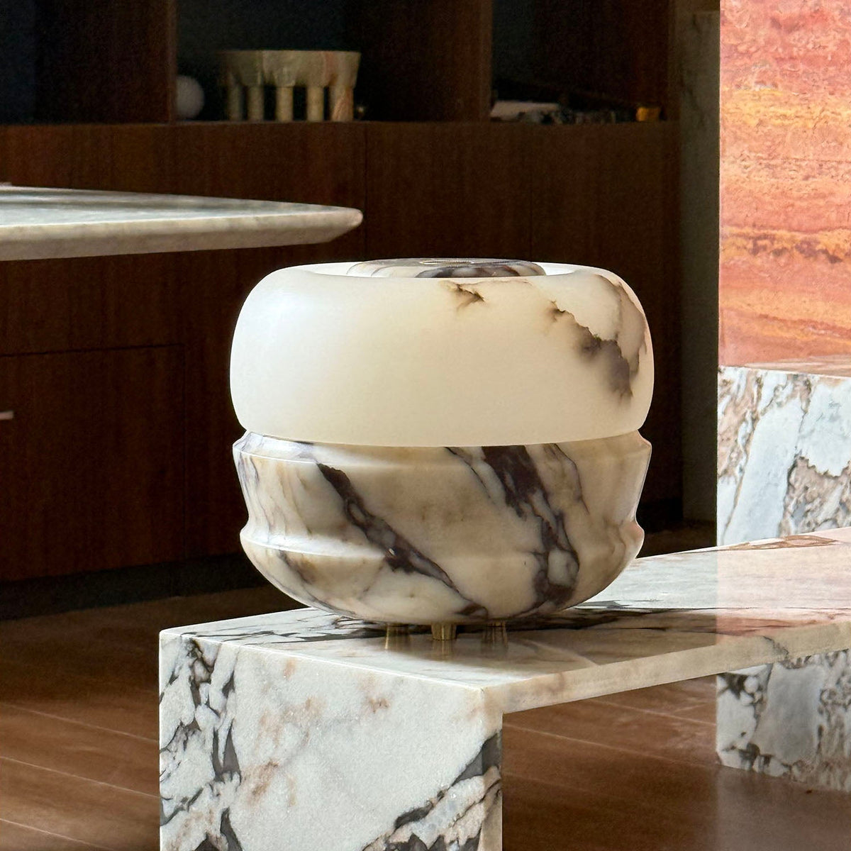 Ramson Stone Table Lamp - Natural Marble & Alabaster Light