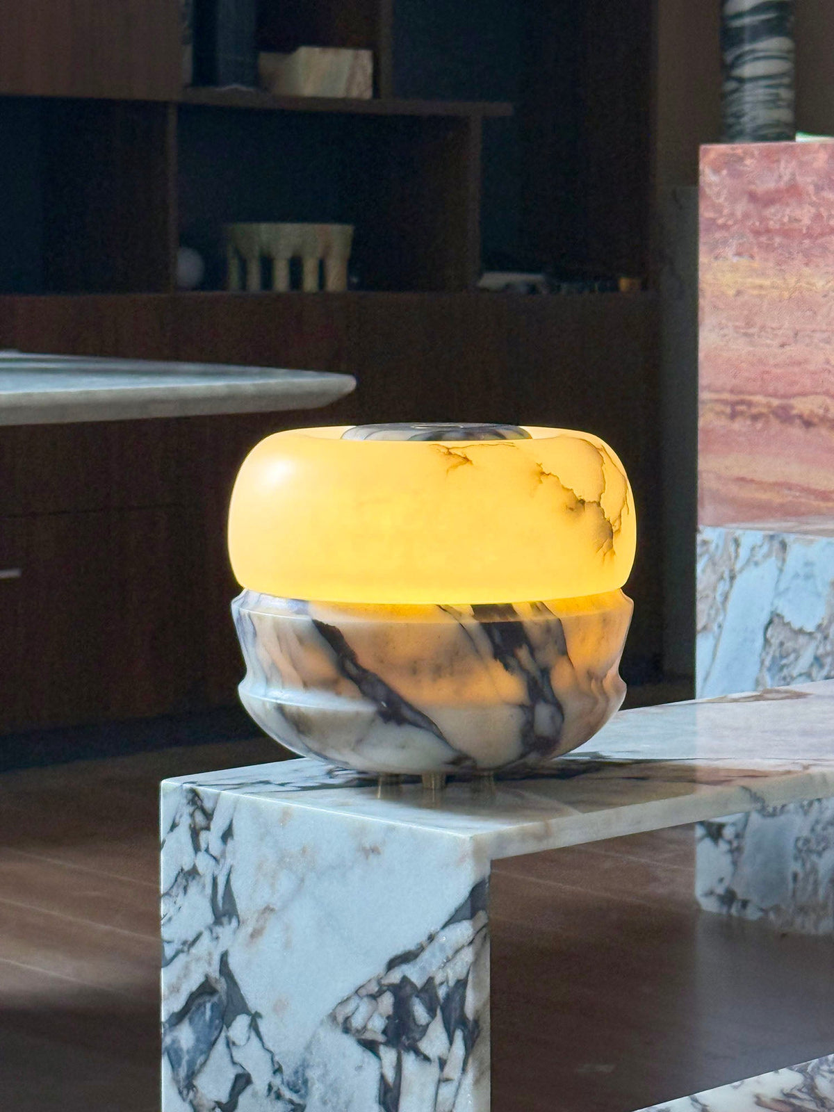 Ramson Stone Table Lamp - Natural Marble & Alabaster Light