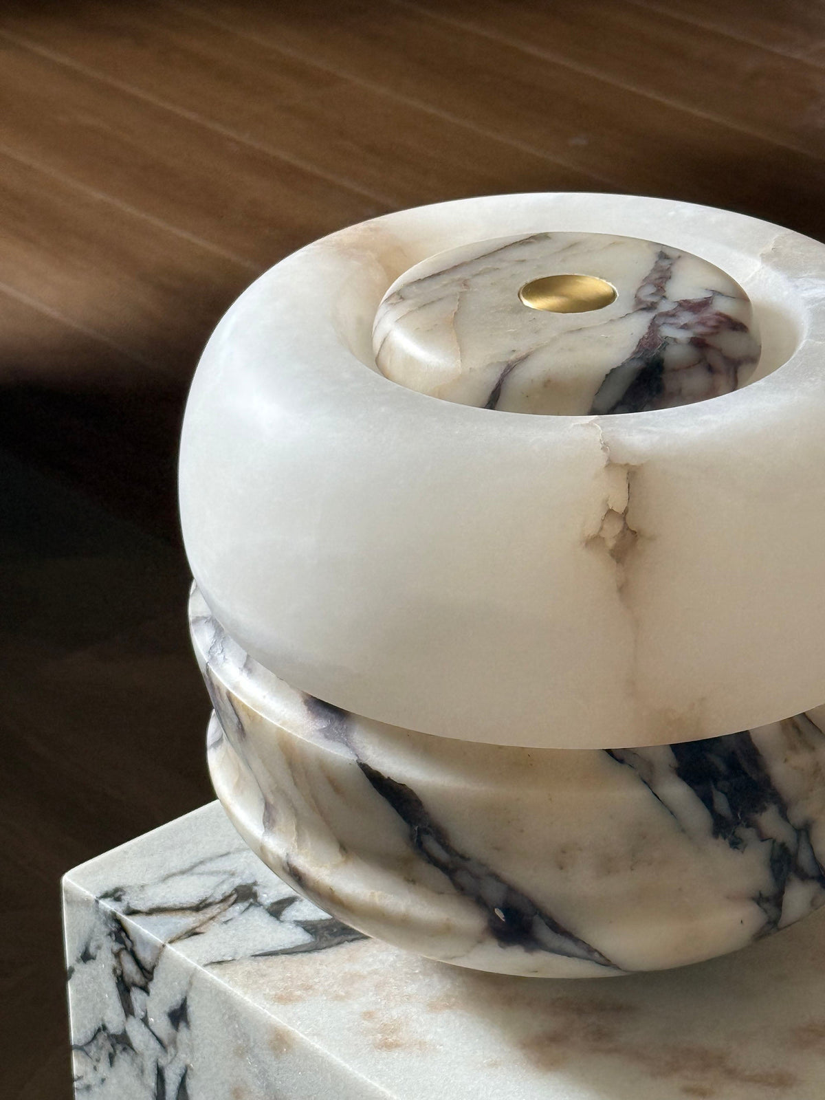 Ramson Stone Table Lamp - Natural Marble & Alabaster Light