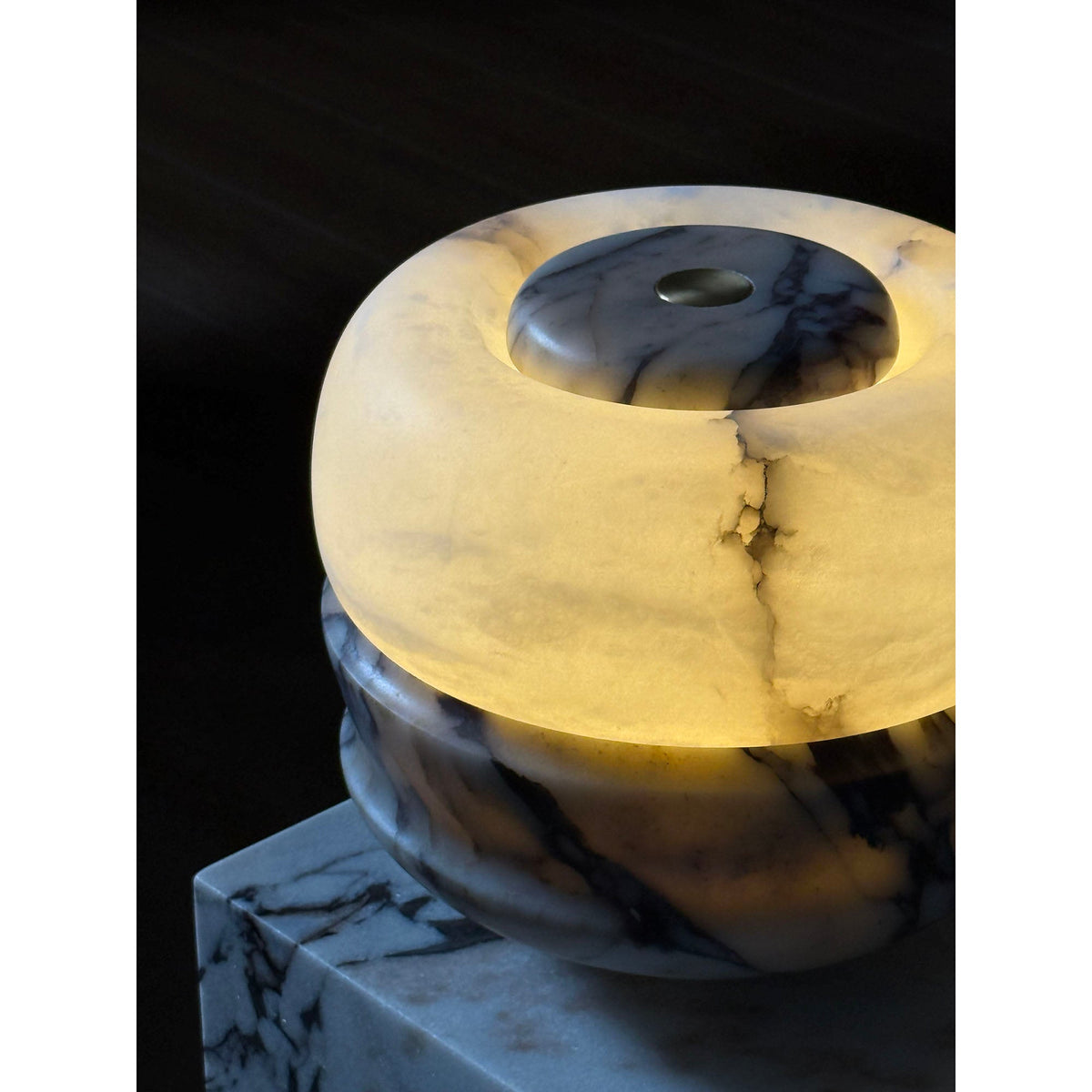Ramson Stone Table Lamp - Natural Marble & Alabaster Light