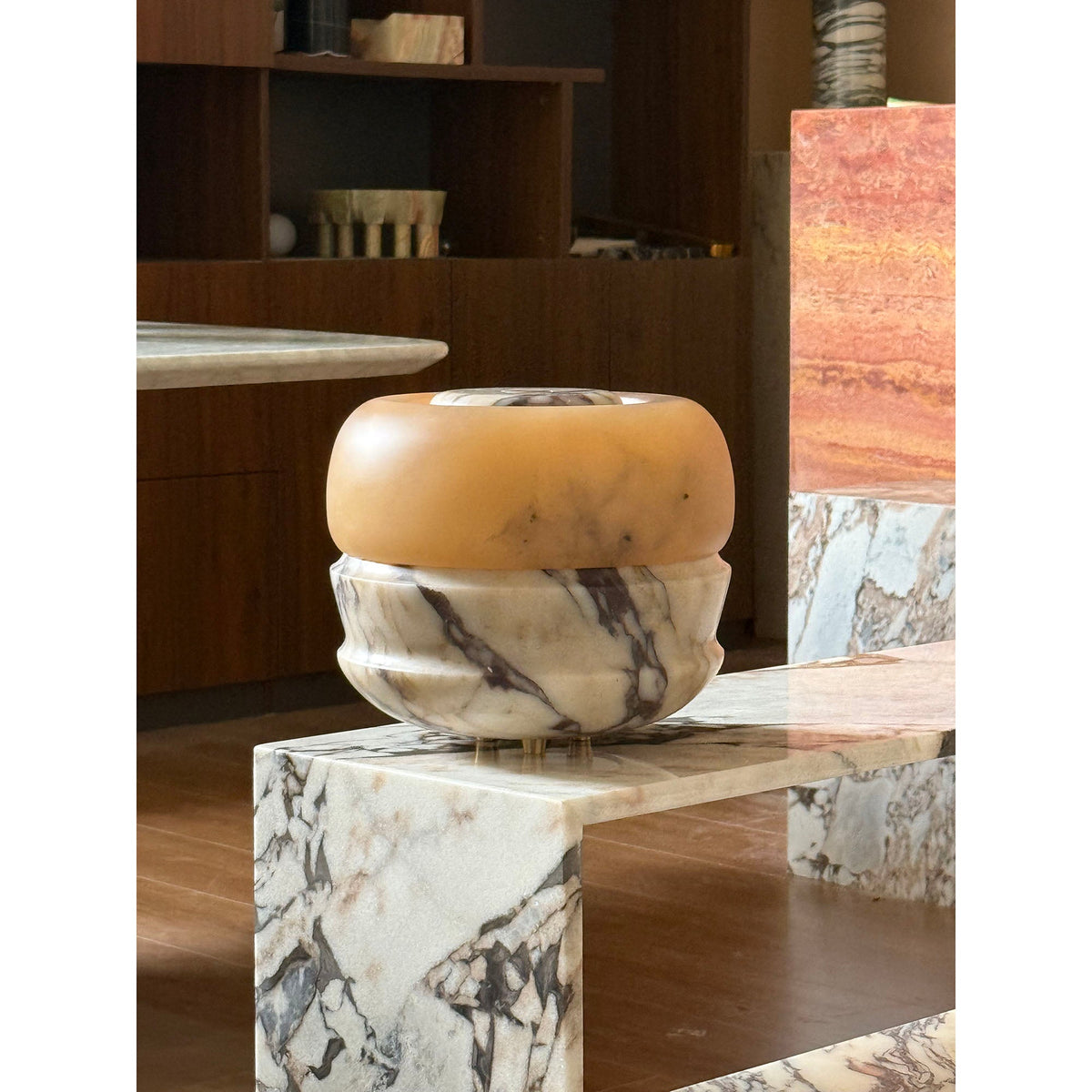 Ramson Stone Table Lamp - Natural Marble & Alabaster Light