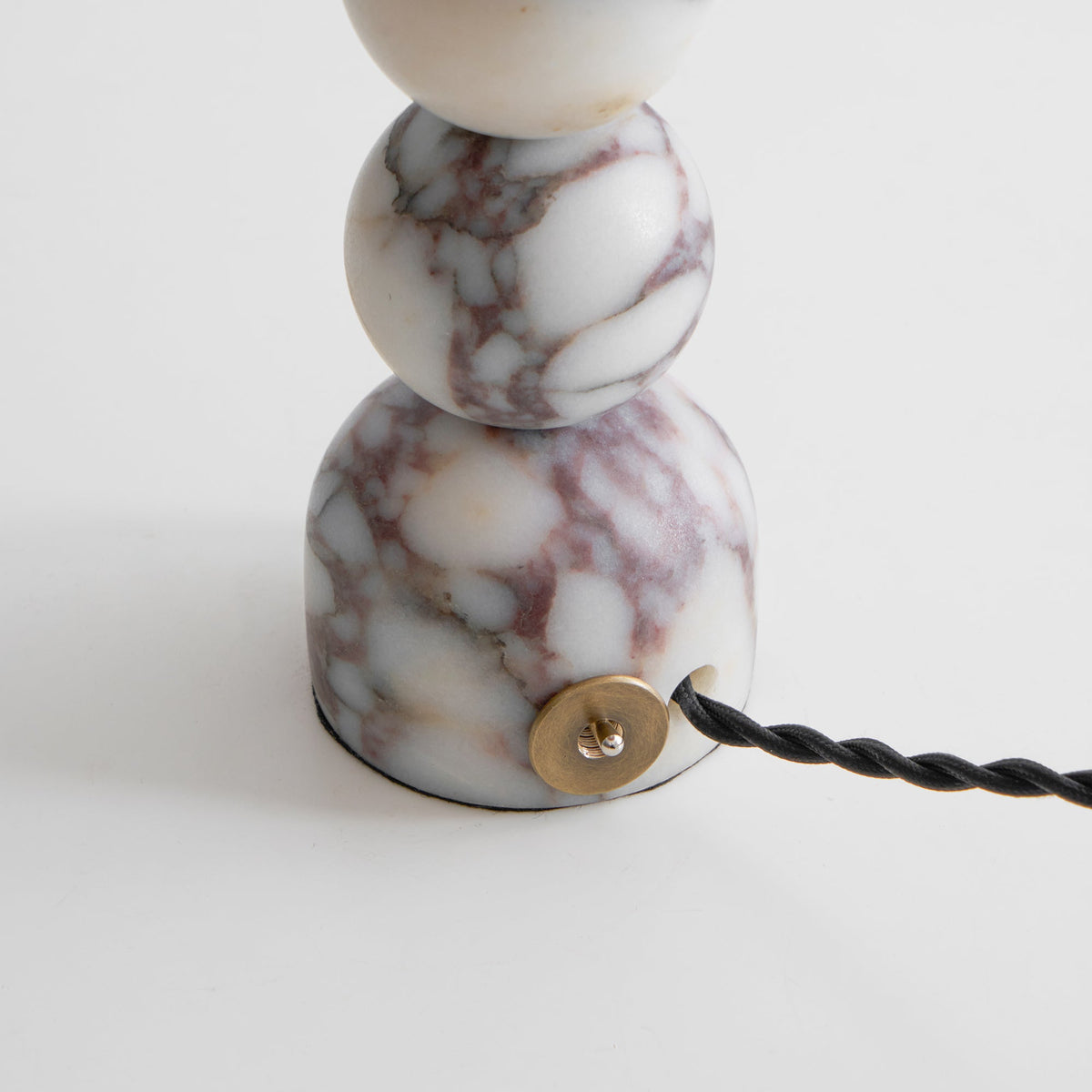 Rattan Marble Table Lamp - Italian Marble Base & Woven Shade