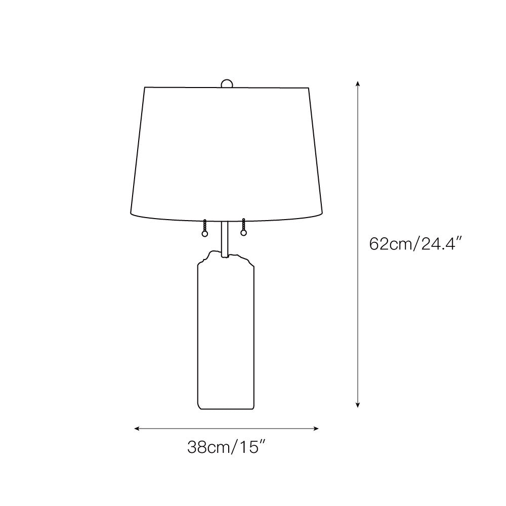 Raw Alabaster Table Lamp - Natural Stone Base & Linen Shade