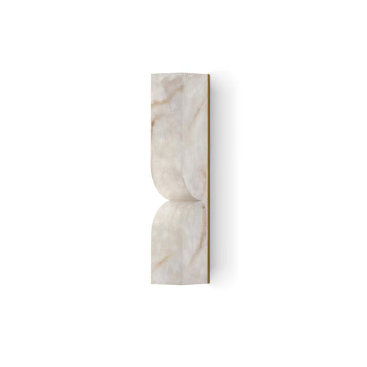 Rectangular Alabaster Wall Lamp - Carved Natural Stone LED Sconce