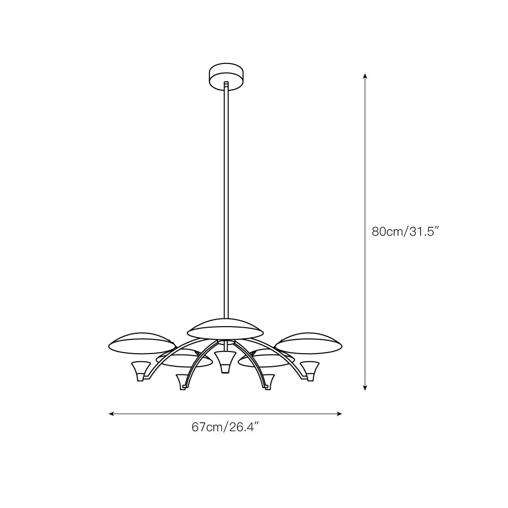 Redding Chandelier - Floating Disc LED Brass Pendant Light