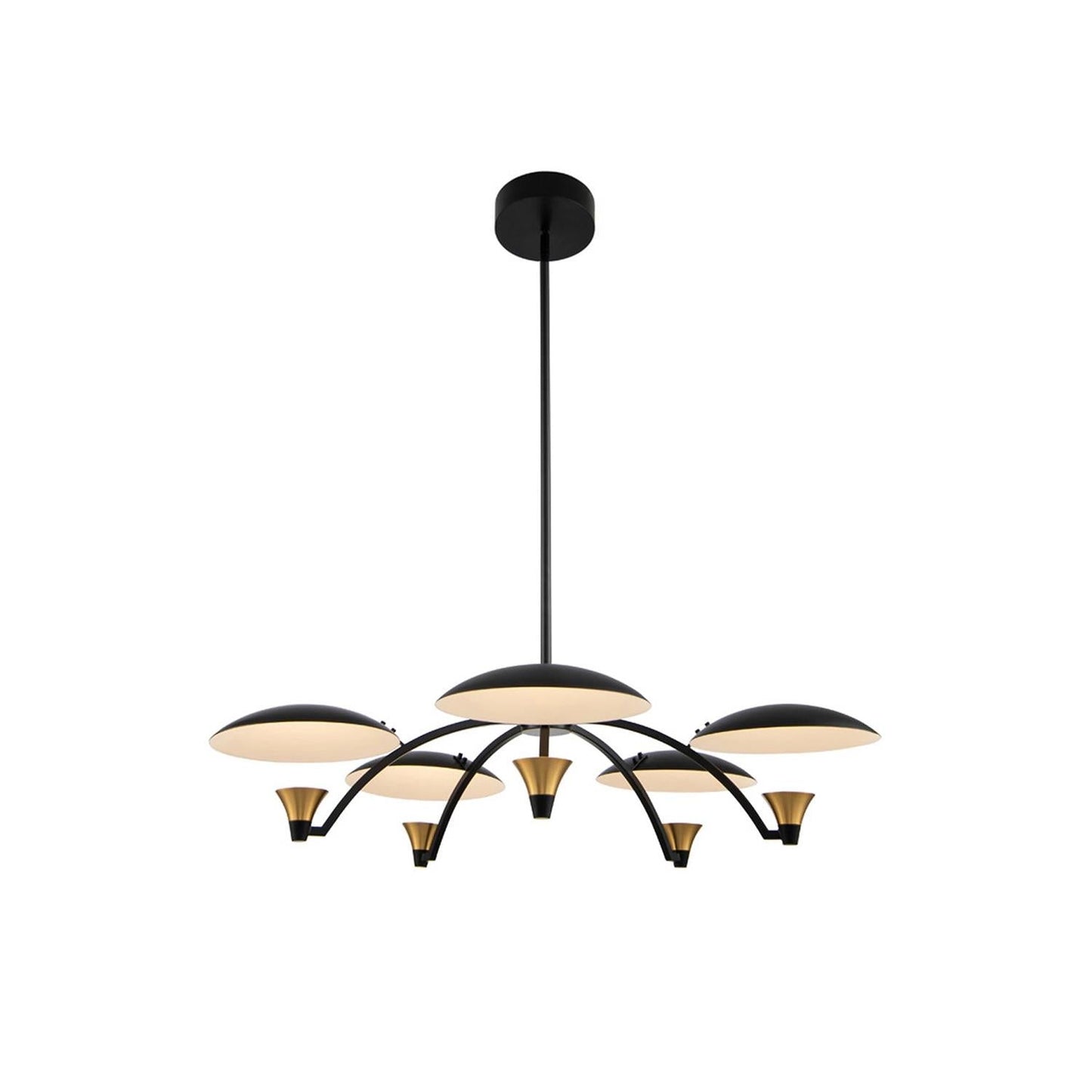 Redding Chandelier - Floating Disc LED Brass Pendant Light