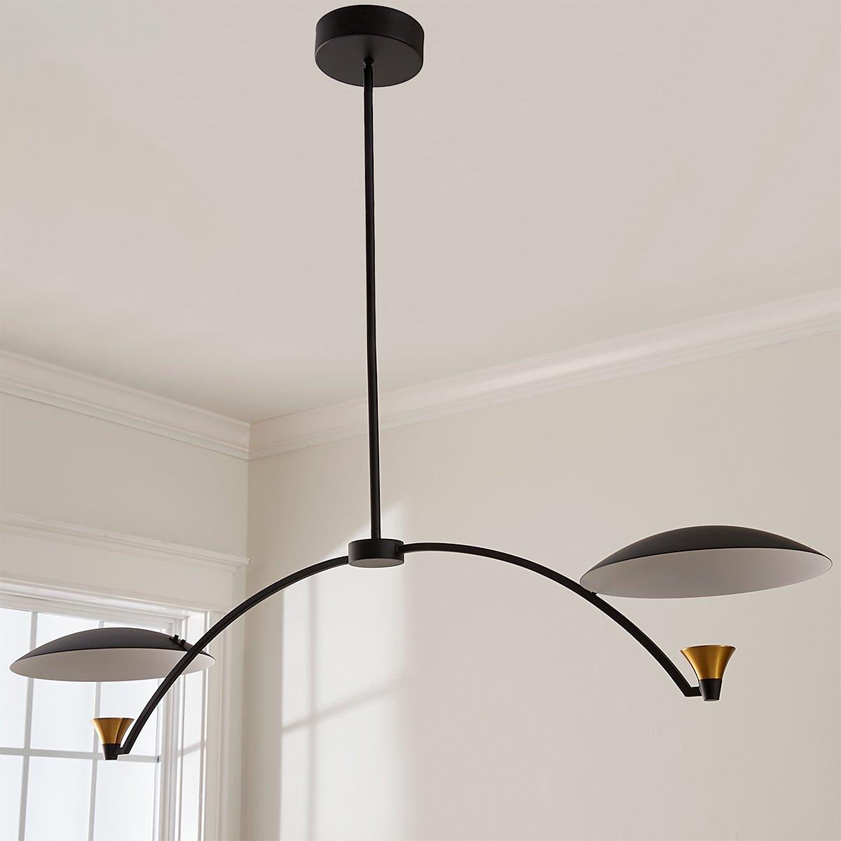 Redding Chandelier - Floating Disc LED Brass Pendant Light