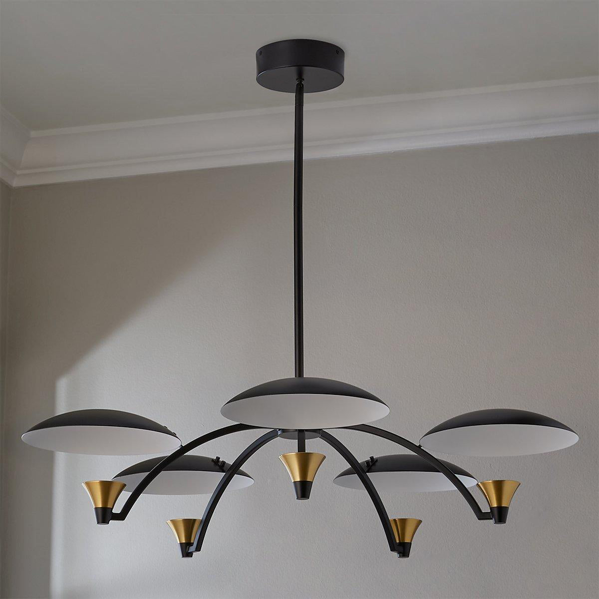 Redding Chandelier - Floating Disc LED Brass Pendant Light