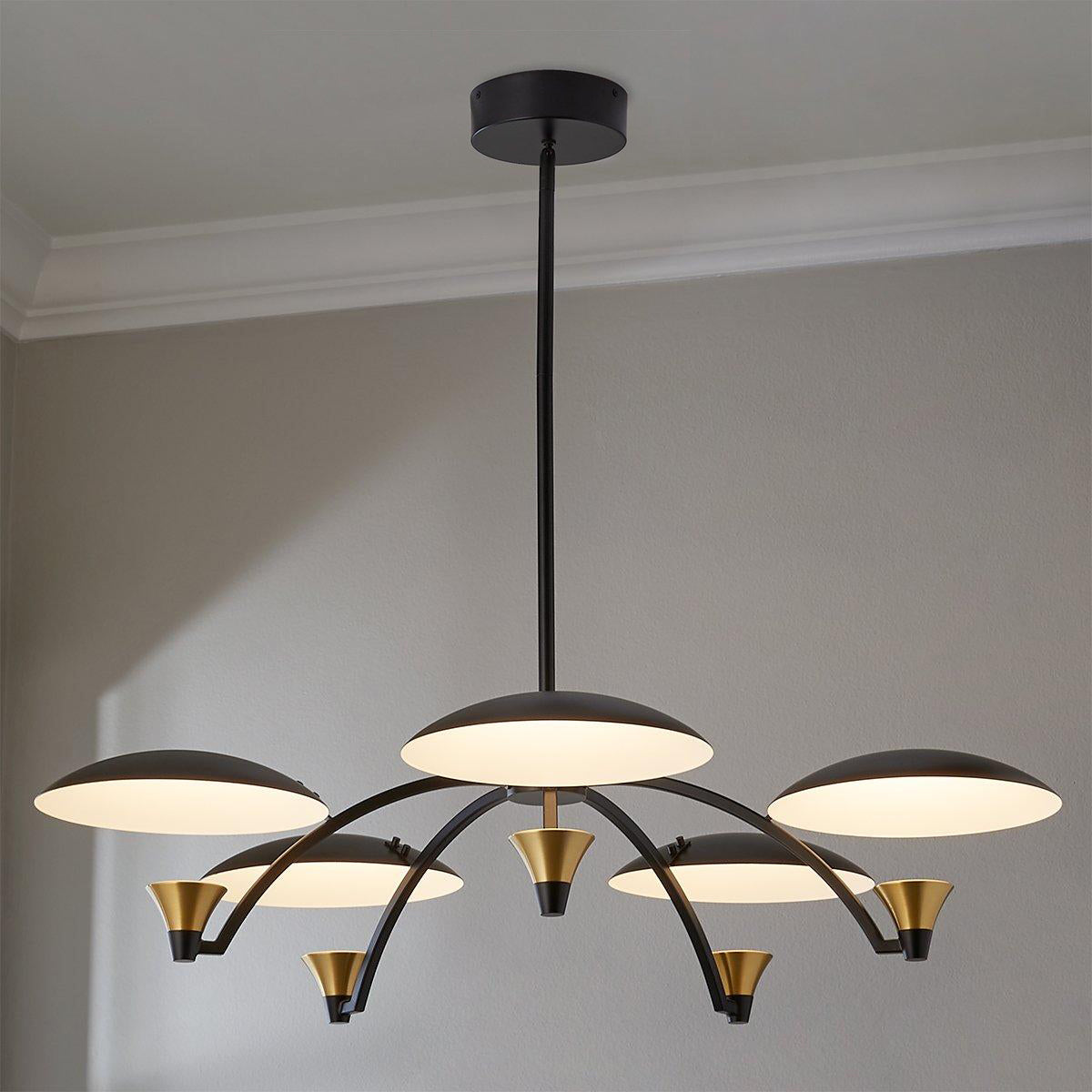 Redding Chandelier - Floating Disc LED Brass Pendant Light