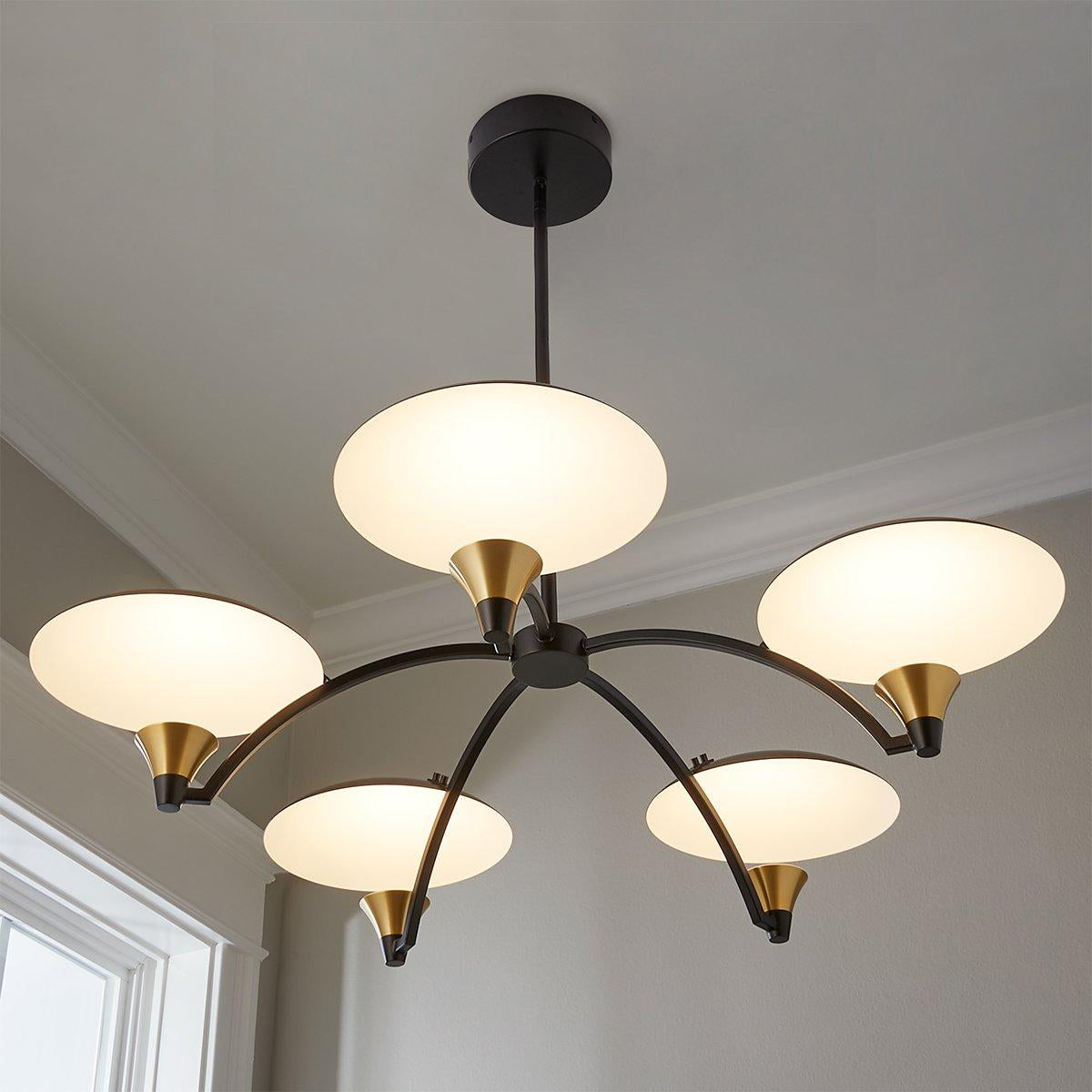 Redding Chandelier - Floating Disc LED Brass Pendant Light