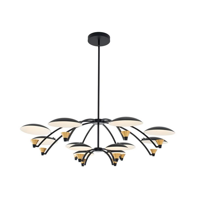 Redding Chandelier - Floating Disc LED Brass Pendant Light