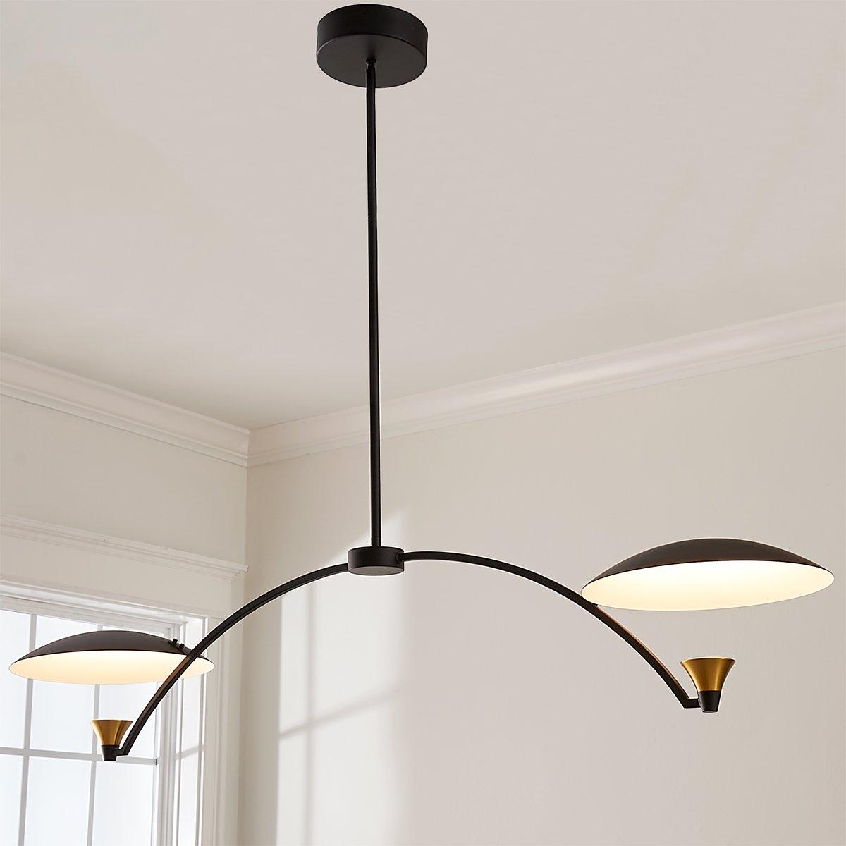 Redding Chandelier - Floating Disc LED Brass Pendant Light