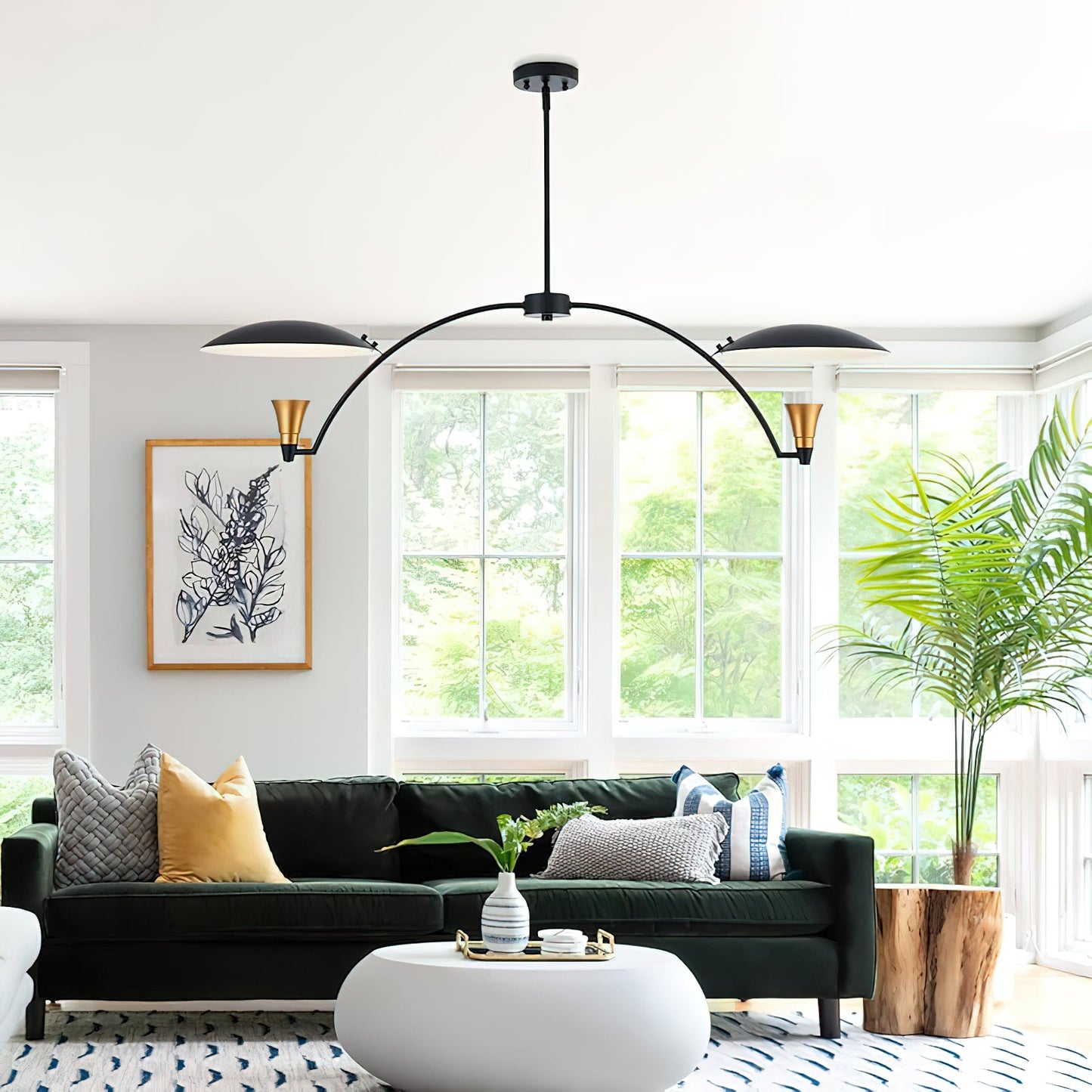 Redding Chandelier - Floating Disc LED Brass Pendant Light