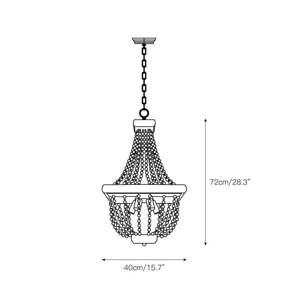 Regas Chandelier - Distressed Wooden Bead Tiered Light