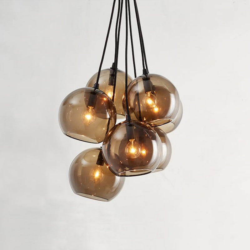 Reina Glass Pendant Lamp - 6-Light Multi-Globe Cluster Pendant