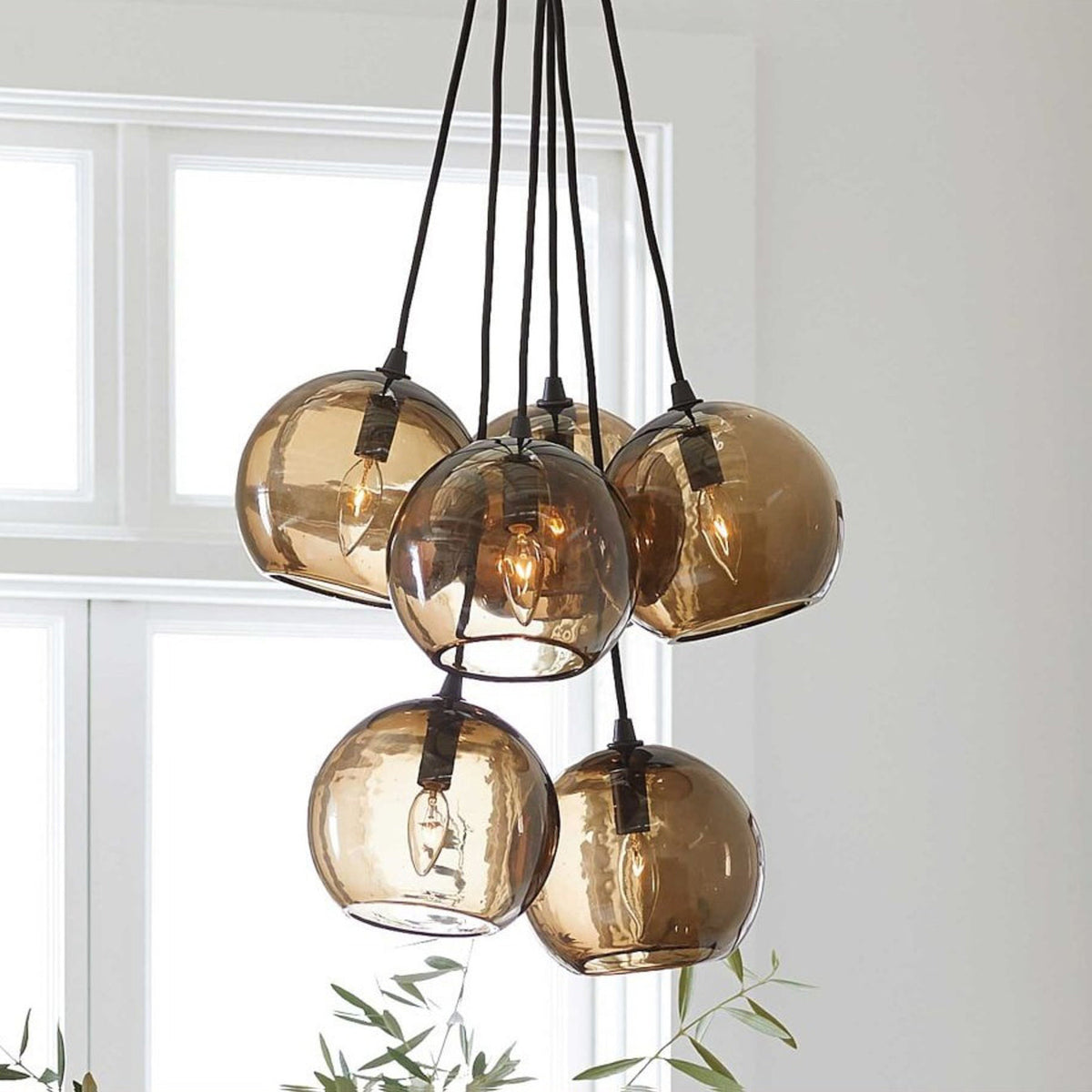 Reina Glass Pendant Lamp - 6-Light Multi-Globe Cluster Pendant