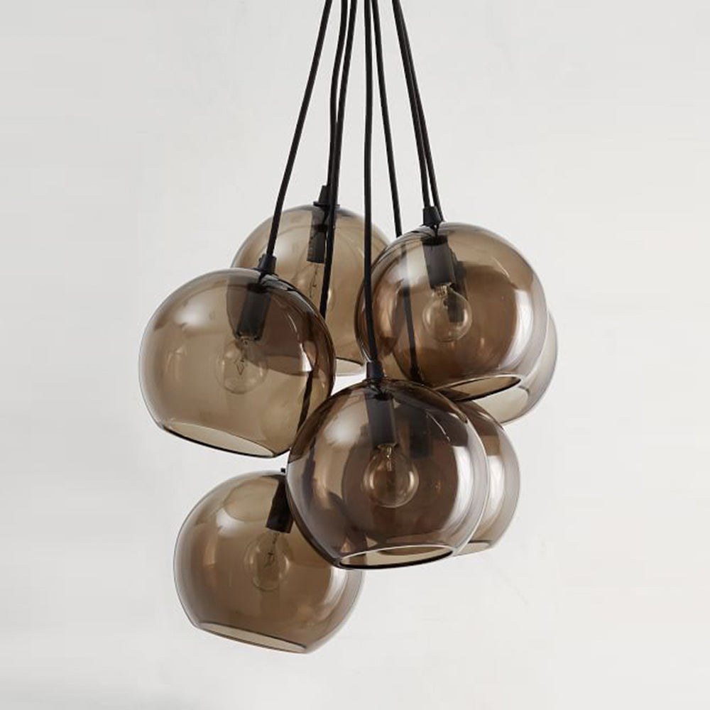 Reina Glass Pendant Lamp - 6-Light Multi-Globe Cluster Pendant