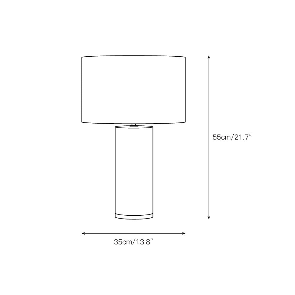 Remi Stone Table Lamp - Natural Travertine Marble & Linen Shade