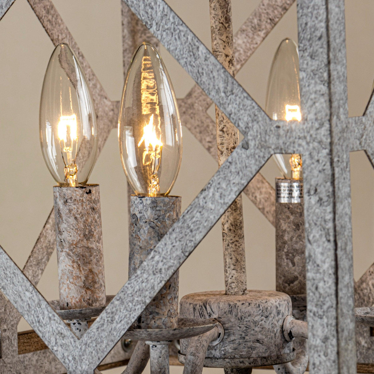 Remi 4-Light Pendant Lamp - Rustic Wooden Lantern & Metal Frame