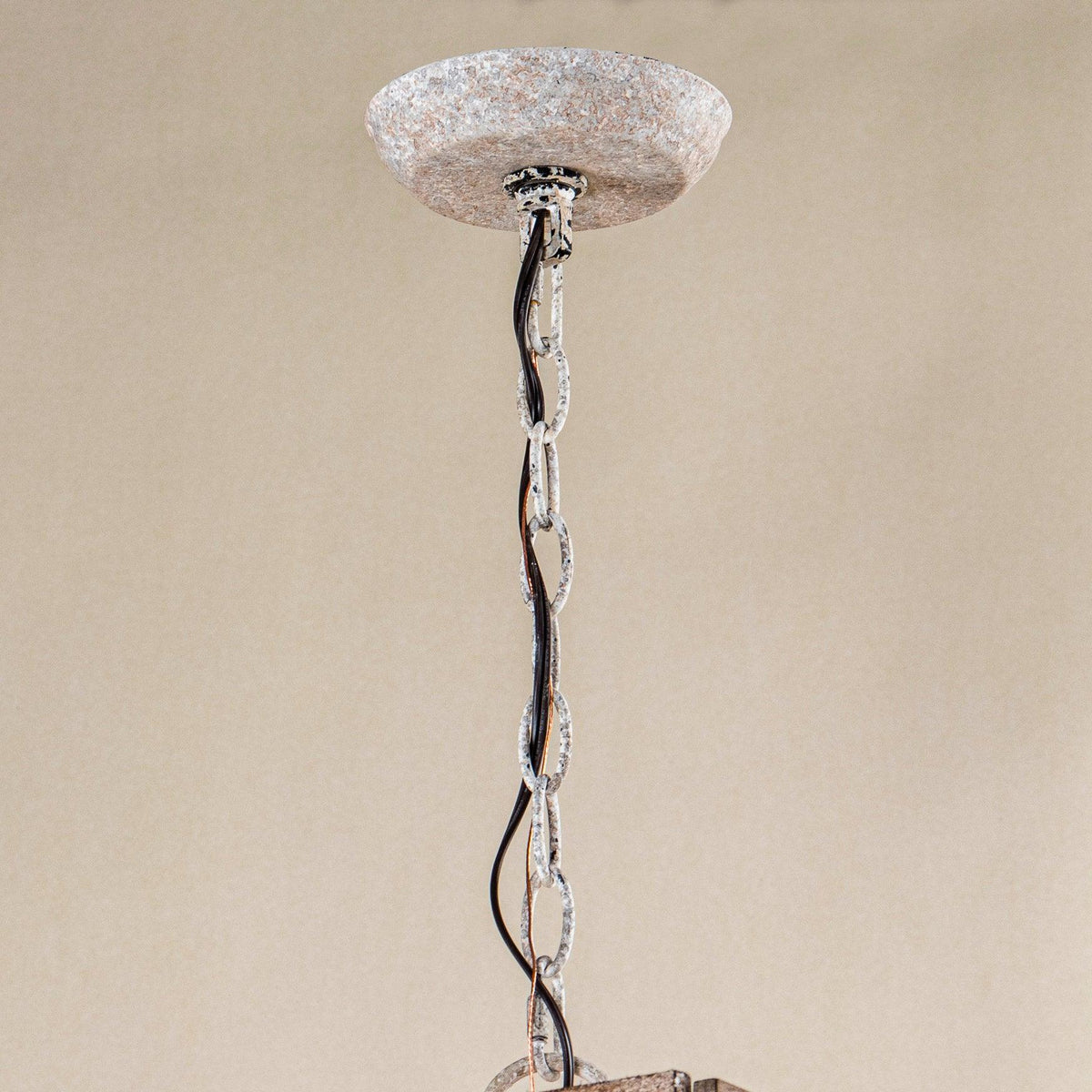 Remi 4-Light Pendant Lamp - Rustic Wooden Lantern & Metal Frame