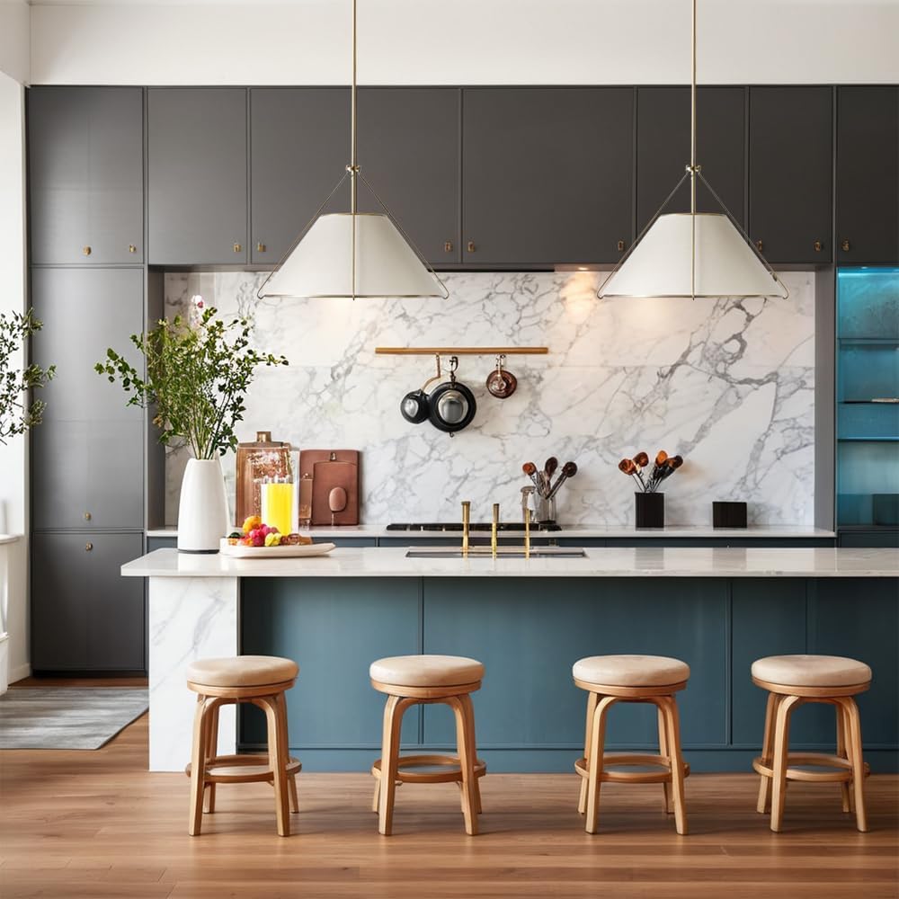 Remi Conical Pendant Lamp - Brass Cage & Black Linen Dual Shade