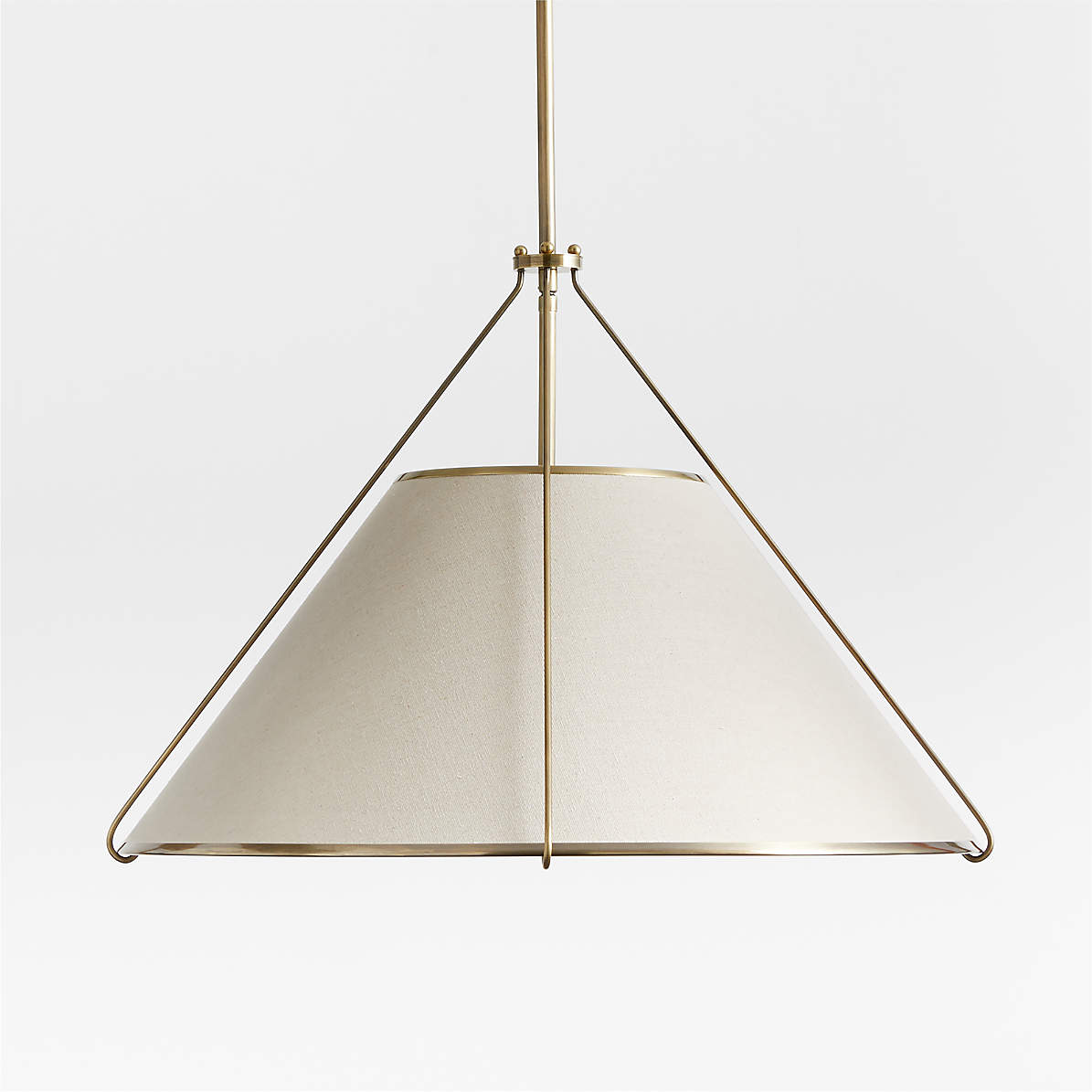Remi Conical Pendant Lamp - Brass Cage & Black Linen Dual Shade
