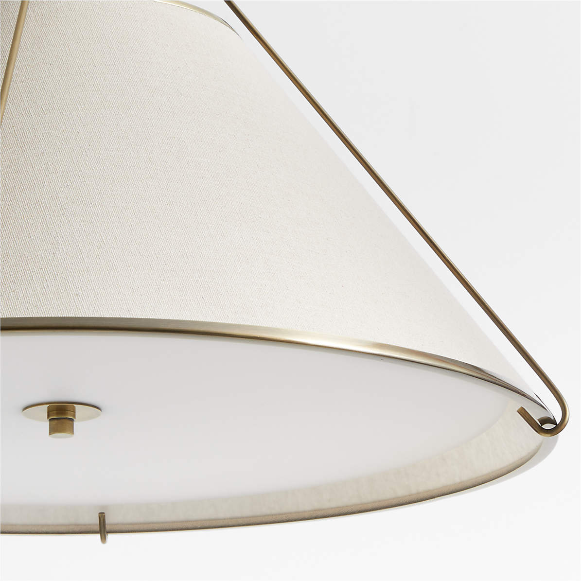 Remi Conical Pendant Lamp - Brass Cage & Black Linen Dual Shade