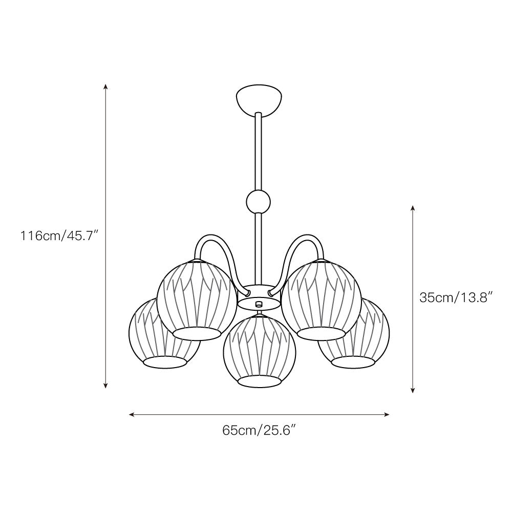 Renee Chandelier - Modern Soft-Curved Globe Lighting