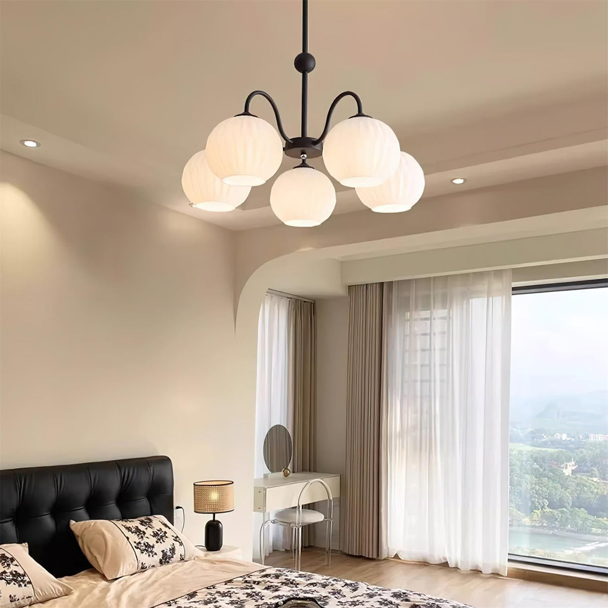 Renee Chandelier - Modern Soft-Curved Globe Lighting